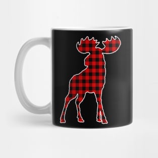 Buffalo Plaid Moose Christmas Gift Mug